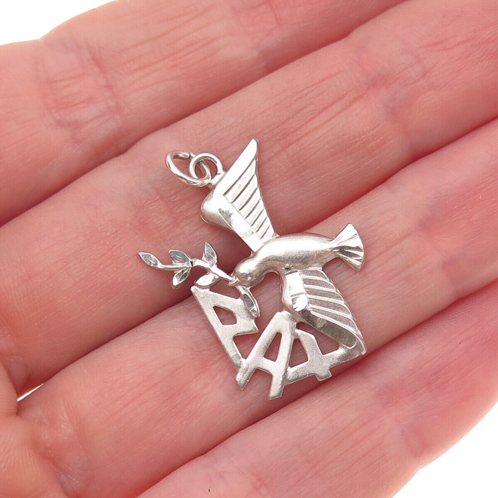 925 Sterling Silver Vintage Holy Spirit Religious Charm Pendant